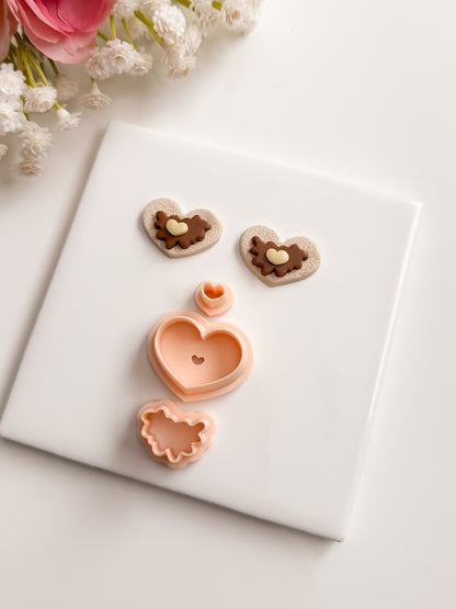 Pancake Heart Clay Cutter | Pancake Heart Polymer Clay Cutter for DIY Breakfast Earrings Food-Themed Jewelry and Handmade Whimsical Accessories