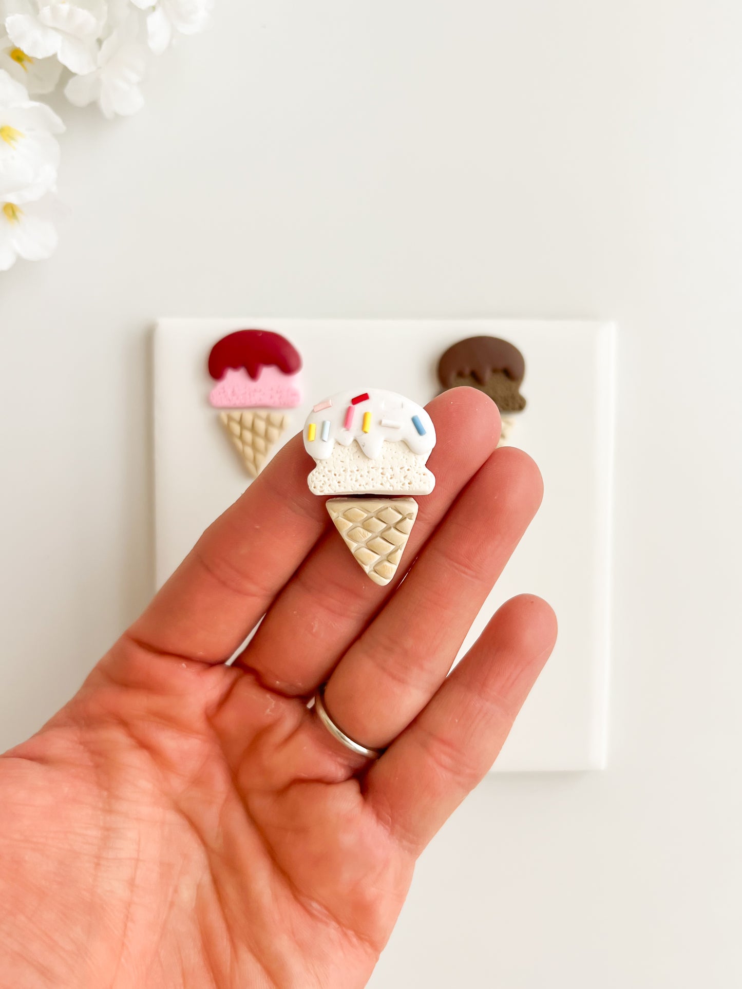 Ice Cream 3 Part Clay Cutter | Ice Cream 3 Part Polymer Clay Cutter for DIY Ice Cream Earrings Food-Themed Jewelry and Handmade Summer Accessories