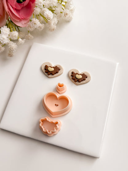 Pancake Heart Clay Cutter | Pancake Heart Polymer Clay Cutter for DIY Breakfast Earrings Food-Themed Jewelry and Handmade Whimsical Accessories
