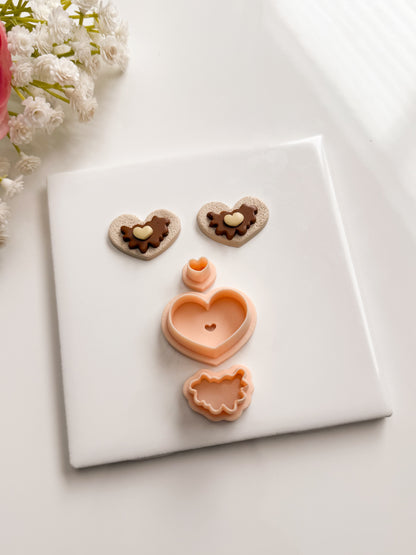 Pancake Heart Clay Cutter | Pancake Heart Polymer Clay Cutter for DIY Breakfast Earrings Food-Themed Jewelry and Handmade Whimsical Accessories