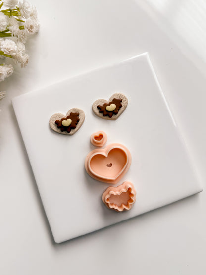 Pancake Heart Clay Cutter | Pancake Heart Polymer Clay Cutter for DIY Breakfast Earrings Food-Themed Jewelry and Handmade Whimsical Accessories