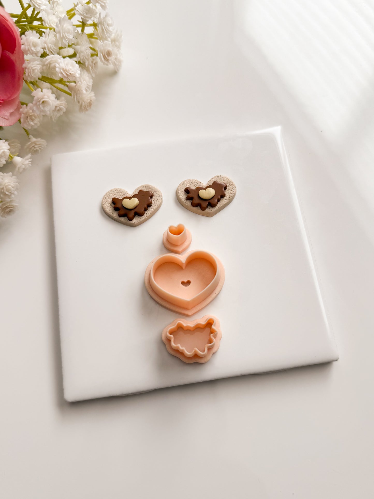 Pancake Heart Clay Cutter | Pancake Heart Polymer Clay Cutter for DIY Breakfast Earrings Food-Themed Jewelry and Handmade Whimsical Accessories