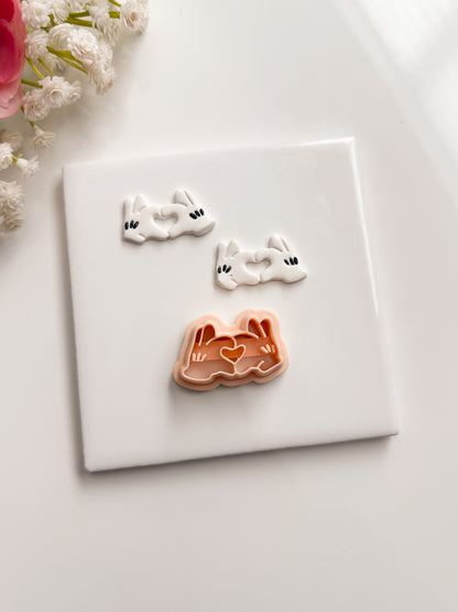 Mickey Mouse Heart Glove Clay Cutter | Mickey Mouse Heart Glove Polymer Clay Cutter for DIY Disney Earrings Cute Jewelry and Handmade Valentine's Accessories