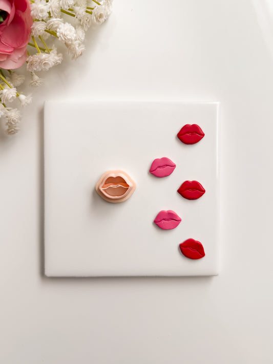 Lip Stud No. 4 Clay Cutter | Lip Stud Polymer Clay Cutter for DIY Valentine's Earrings Cute Jewelry and Handmade Romantic Accessories