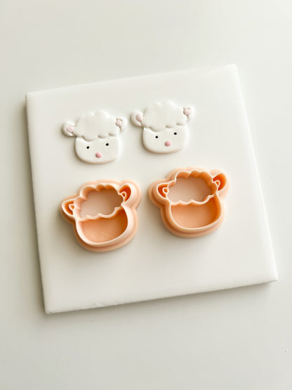 Lamb Set Clay Cutter | Lamb Set Polymer Clay Cutter for DIY Farm Earrings Cute Jewelry and Handmade Country Accessories