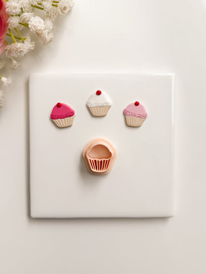 Cupcake No. 5 Clay Cutter | Cupcake No. 5 Polymer Clay Cutter for DIY Bakery Earrings Sweet-Themed Jewelry and Handmade Dessert Accessories