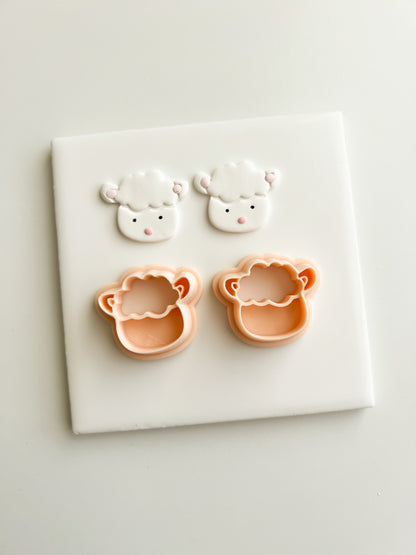 Lamb Set Clay Cutter | Lamb Set Polymer Clay Cutter for DIY Farm Earrings Cute Jewelry and Handmade Country Accessories