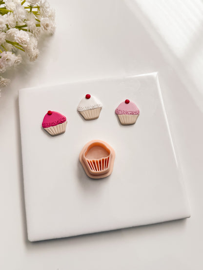 Cupcake No. 5 Clay Cutter | Cupcake No. 5 Polymer Clay Cutter for DIY Bakery Earrings Sweet-Themed Jewelry and Handmade Dessert Accessories
