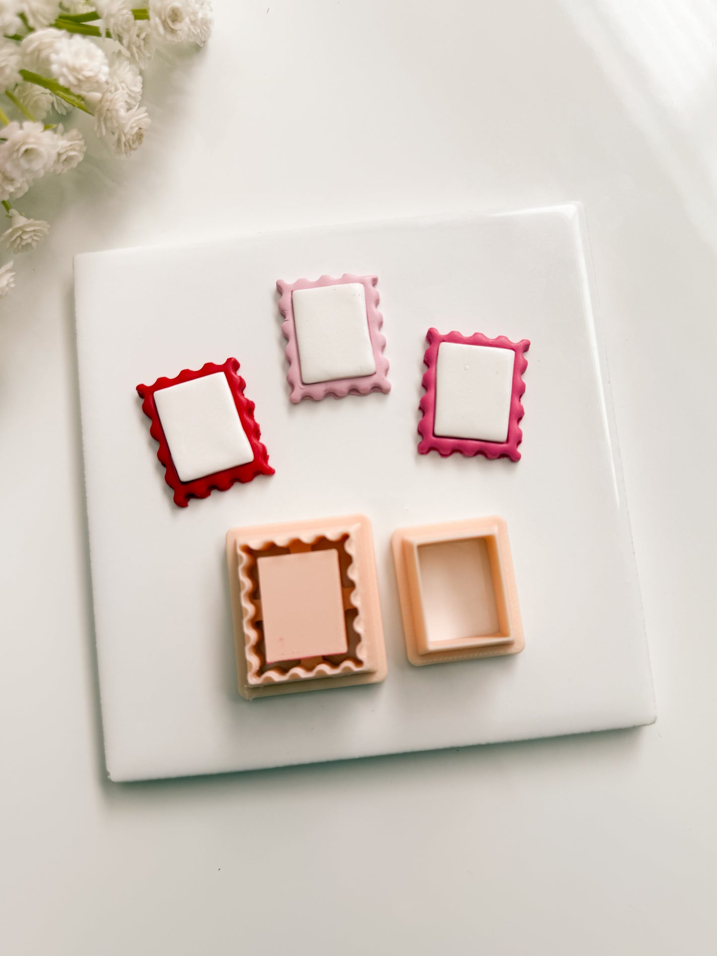 Postage Stamp No. 4 Clay Cutter | Postage Stamp No. 4 Polymer Clay Cutter for DIY Vintage Earrings Postal-Themed Jewelry and Handmade Collectible Accessories