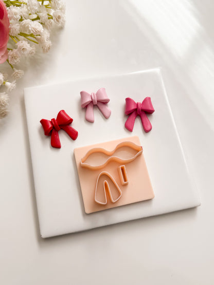 Coquette Ribbon No. 9 Clay Cutter | Coquette Ribbon No. 9 Polymer Clay Cutter for DIY Fashion Earrings Trendy-Themed Jewelry and Handmade Elegant Accessories