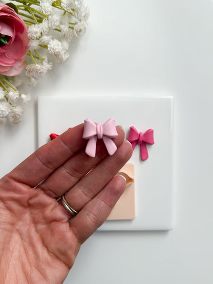 Coquette Ribbon Set of Two Clay Cutter | Coquette Ribbon Set of Two Polymer Clay Cutter for DIY Elegant Earrings Chic-Themed Jewelry and Handmade Fashion Accessories