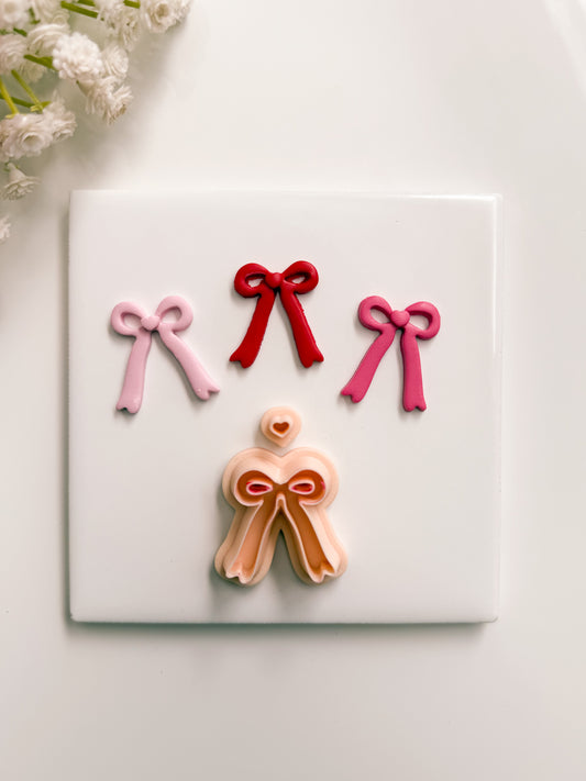 Valentine Ribbon No. 1 Clay Cutter | Valentine Ribbon Polymer Clay Cutter for DIY Romantic Earrings Elegant Jewelry and Handmade Valentine's Day Accessories