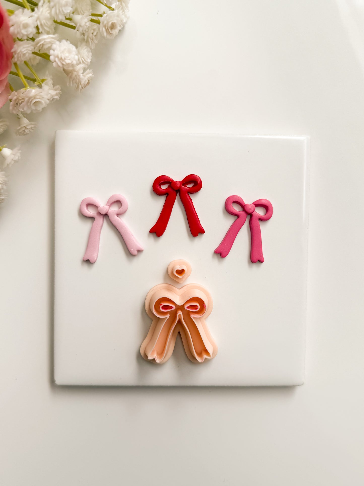 Valentine Ribbon No. 1 Clay Cutter | Valentine Ribbon Polymer Clay Cutter for DIY Romantic Earrings Elegant Jewelry and Handmade Valentine's Day Accessories