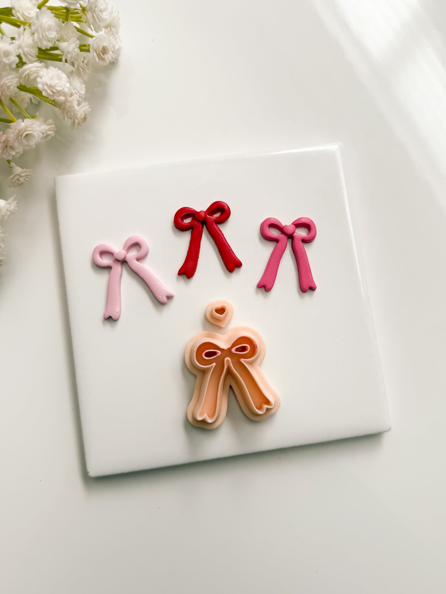 Valentine Ribbon No. 1 Clay Cutter | Valentine Ribbon Polymer Clay Cutter for DIY Romantic Earrings Elegant Jewelry and Handmade Valentine's Day Accessories
