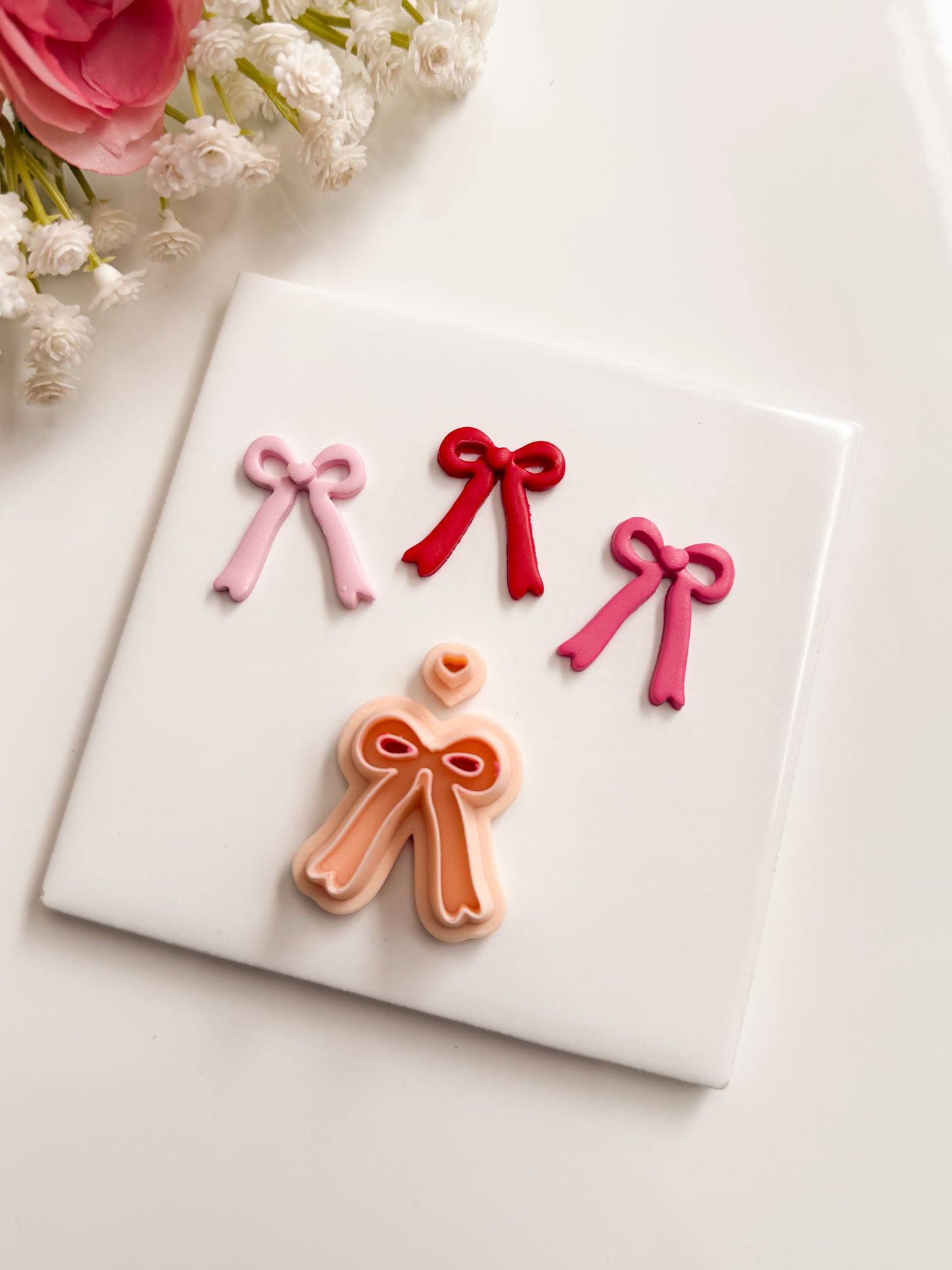 Valentine Ribbon No. 1 Clay Cutter | Valentine Ribbon Polymer Clay Cutter for DIY Romantic Earrings Elegant Jewelry and Handmade Valentine's Day Accessories