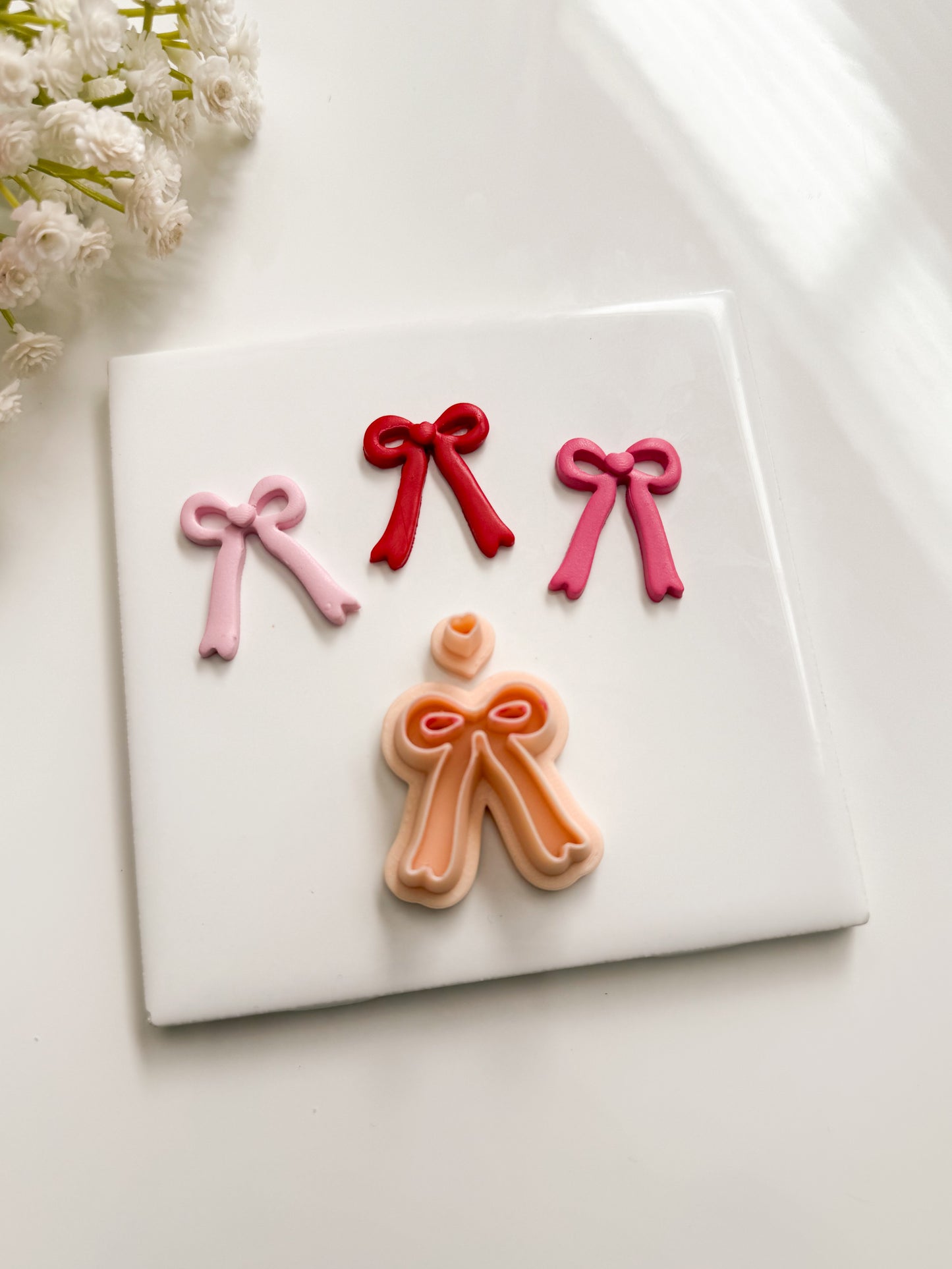 Valentine Ribbon No. 1 Clay Cutter | Valentine Ribbon Polymer Clay Cutter for DIY Romantic Earrings Elegant Jewelry and Handmade Valentine's Day Accessories