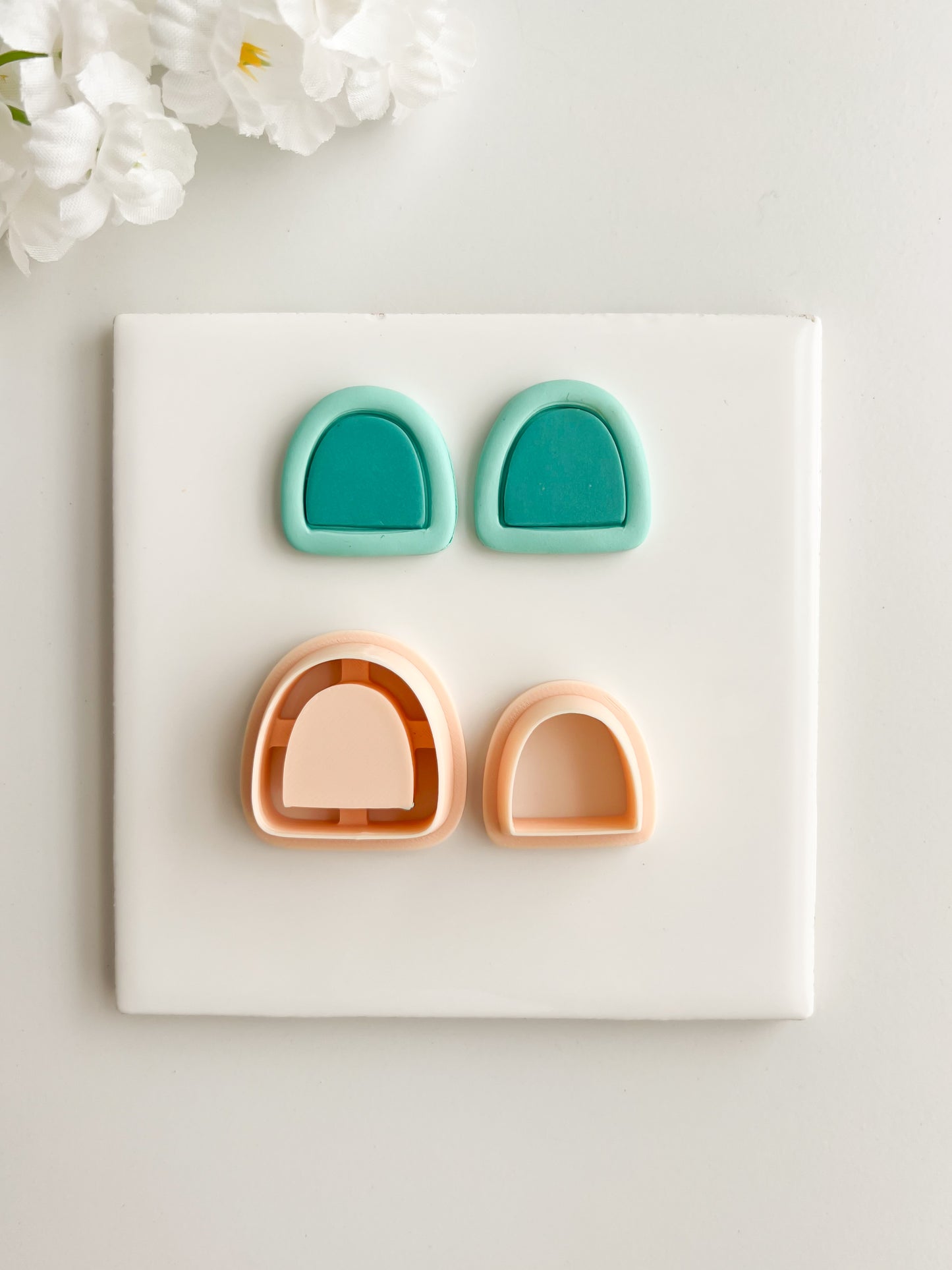 Framed Rounded Arch No. 1 Clay Cutter | Framed Rounded Arch No. 1 Polymer Clay Cutter for DIY Geometric Earrings Modern-Themed Jewelry and Handmade Fashion Accessories
