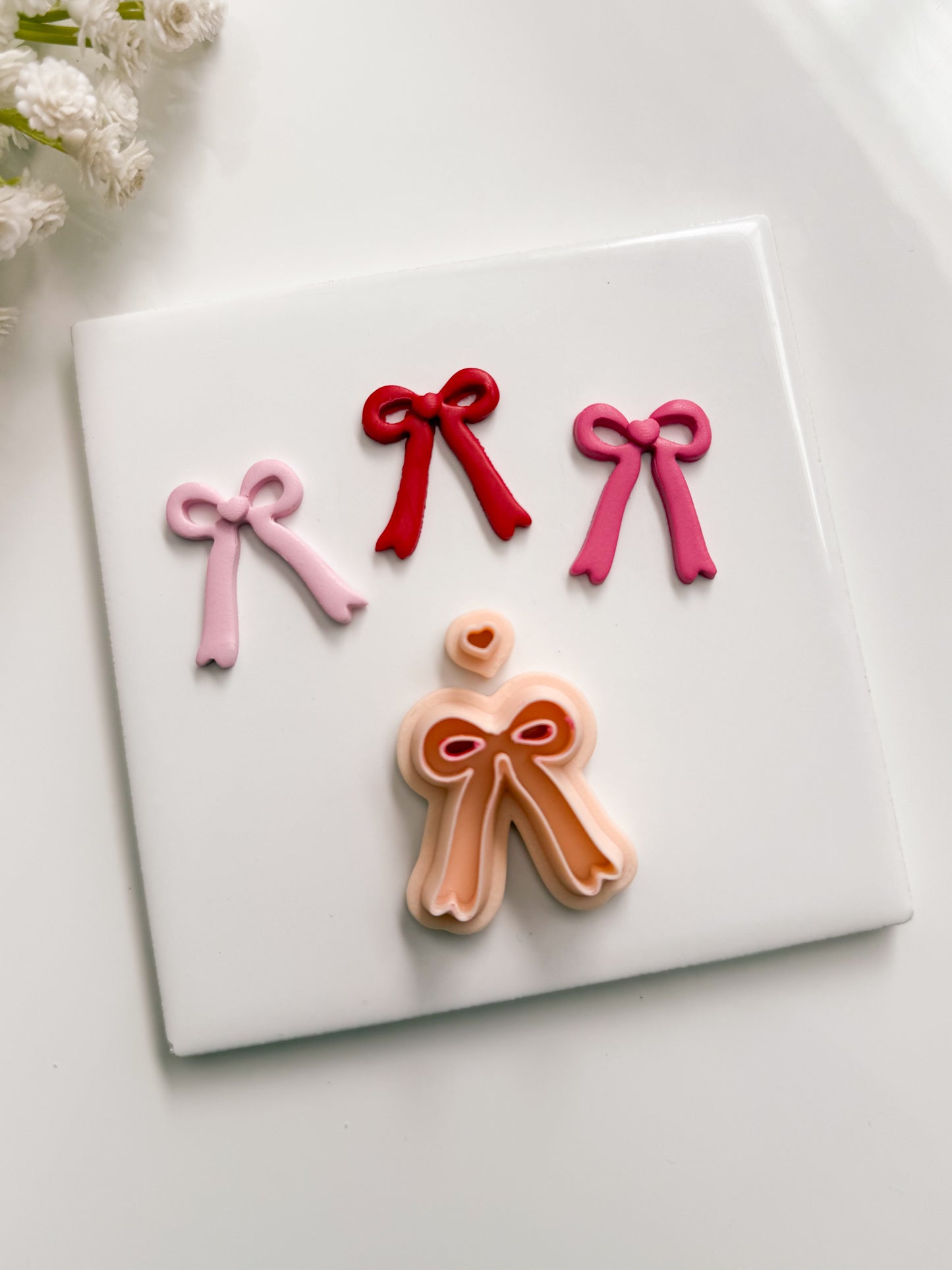 Valentine Ribbon No. 1 Clay Cutter | Valentine Ribbon Polymer Clay Cutter for DIY Romantic Earrings Elegant Jewelry and Handmade Valentine's Day Accessories