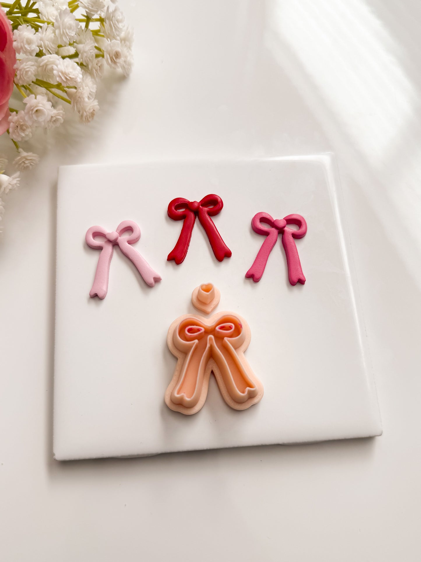 Valentine Ribbon No. 1 Clay Cutter | Valentine Ribbon Polymer Clay Cutter for DIY Romantic Earrings Elegant Jewelry and Handmade Valentine's Day Accessories