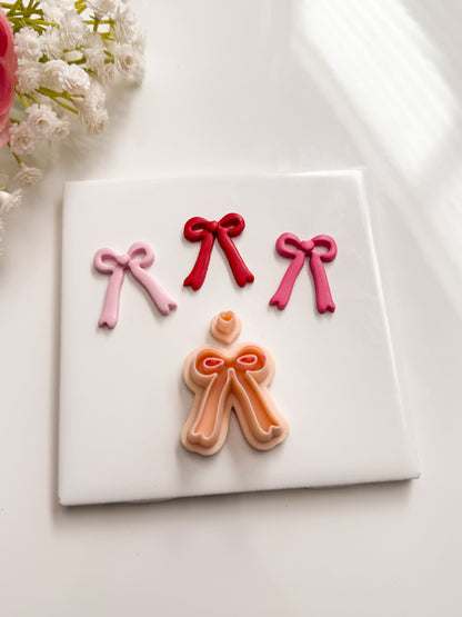 Valentine Ribbon No. 1 Clay Cutter | Valentine Ribbon Polymer Clay Cutter for DIY Romantic Earrings Elegant Jewelry and Handmade Valentine's Day Accessories