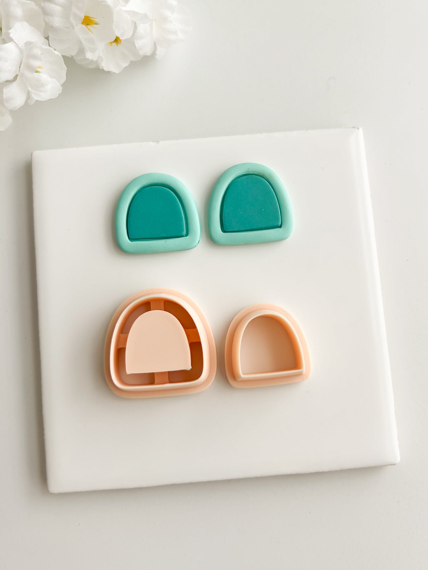Framed Rounded Arch No. 1 Clay Cutter | Framed Rounded Arch No. 1 Polymer Clay Cutter for DIY Geometric Earrings Modern-Themed Jewelry and Handmade Fashion Accessories