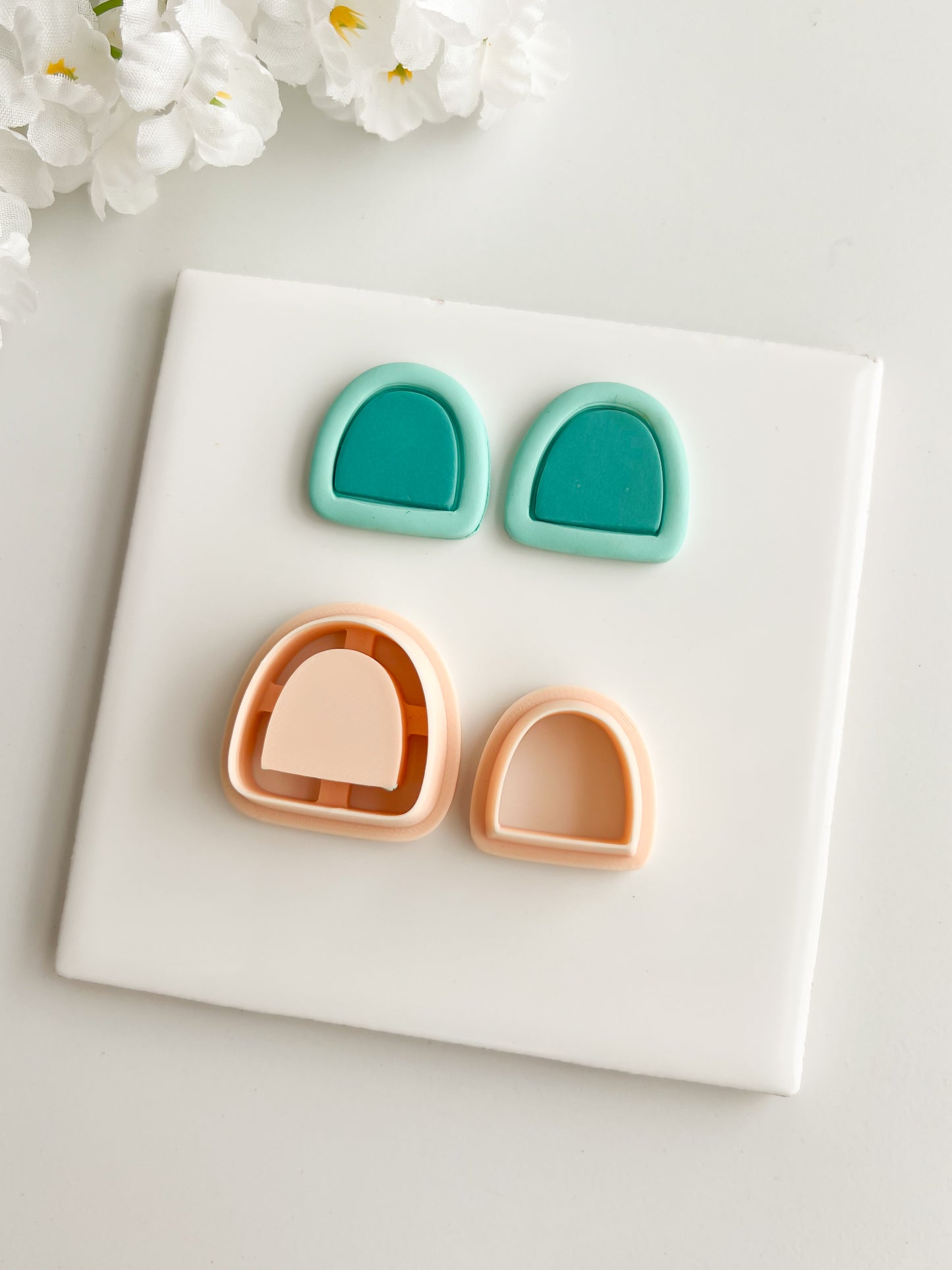 Framed Rounded Arch No. 1 Clay Cutter | Framed Rounded Arch No. 1 Polymer Clay Cutter for DIY Geometric Earrings Modern-Themed Jewelry and Handmade Fashion Accessories
