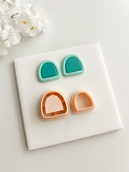 Framed Rounded Arch No. 1 Clay Cutter | Framed Rounded Arch No. 1 Polymer Clay Cutter for DIY Geometric Earrings Modern-Themed Jewelry and Handmade Fashion Accessories
