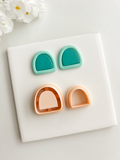 Framed Rounded Arch No. 1 Clay Cutter | Framed Rounded Arch No. 1 Polymer Clay Cutter for DIY Geometric Earrings Modern-Themed Jewelry and Handmade Fashion Accessories