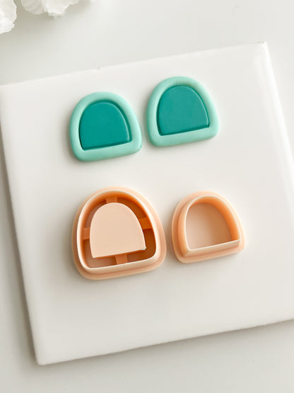 Framed Rounded Arch No. 1 Clay Cutter | Framed Rounded Arch No. 1 Polymer Clay Cutter for DIY Geometric Earrings Modern-Themed Jewelry and Handmade Fashion Accessories