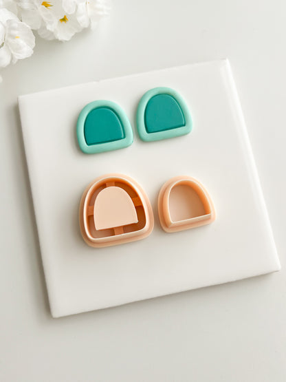 Framed Rounded Arch No. 1 Clay Cutter | Framed Rounded Arch No. 1 Polymer Clay Cutter for DIY Geometric Earrings Modern-Themed Jewelry and Handmade Fashion Accessories
