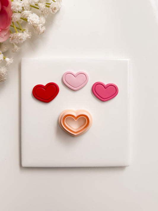 Valentine Heart Emboss No. 5 Clay Cutter | Valentine Heart Emboss No. 5 Polymer Clay Cutter for DIY Heart Earrings Elegant Jewelry and Handmade Valentine's Crafts