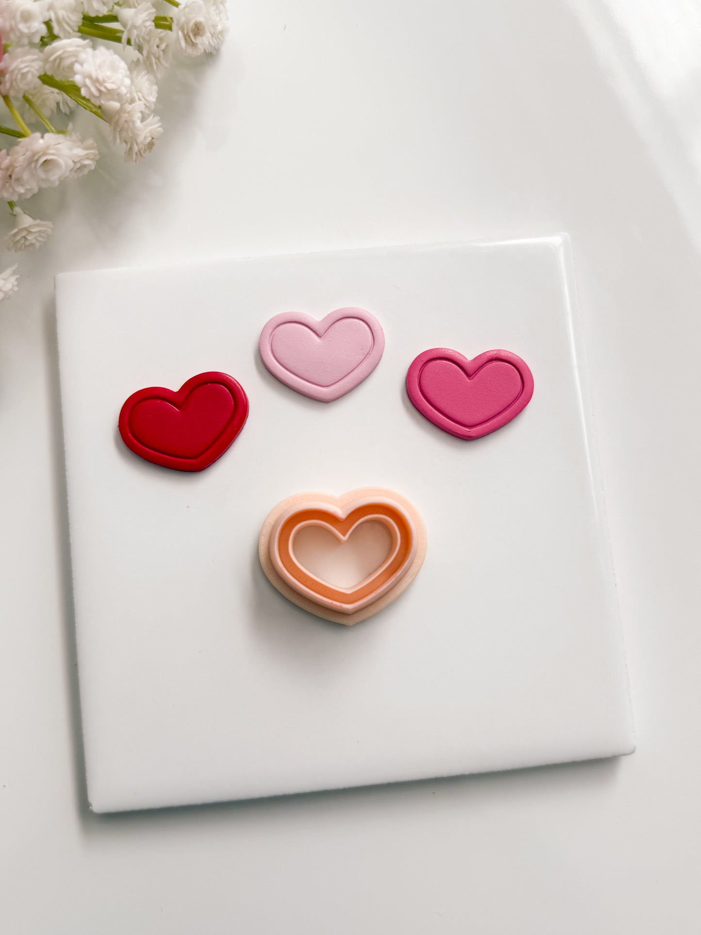 Valentine Heart Emboss No. 5 Clay Cutter | Valentine Heart Emboss No. 5 Polymer Clay Cutter for DIY Heart Earrings Elegant Jewelry and Handmade Valentine's Crafts
