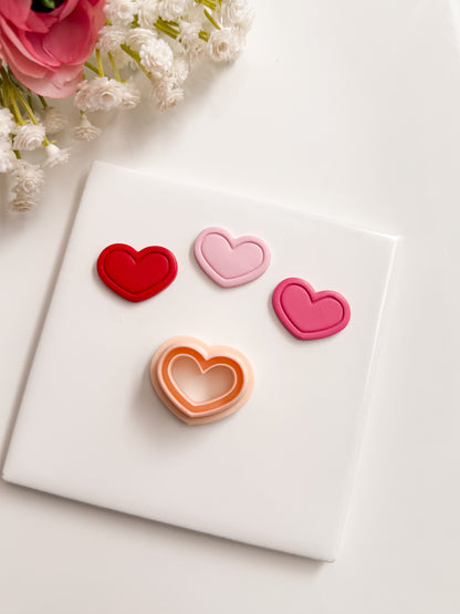Valentine Heart Emboss No. 5 Clay Cutter | Valentine Heart Emboss No. 5 Polymer Clay Cutter for DIY Heart Earrings Elegant Jewelry and Handmade Valentine's Crafts