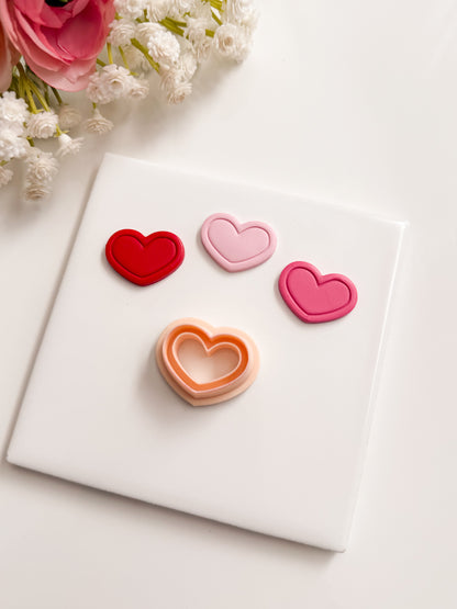 Valentine Heart Emboss No. 5 Clay Cutter | Valentine Heart Emboss No. 5 Polymer Clay Cutter for DIY Heart Earrings Elegant Jewelry and Handmade Valentine's Crafts
