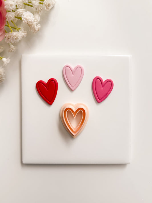 Valentine Heart Emboss No. 6 Clay Cutter | Valentine Heart Emboss No. 6 Polymer Clay Cutter for DIY Valentine's Earrings Love-Themed Jewelry and Handmade Accessories