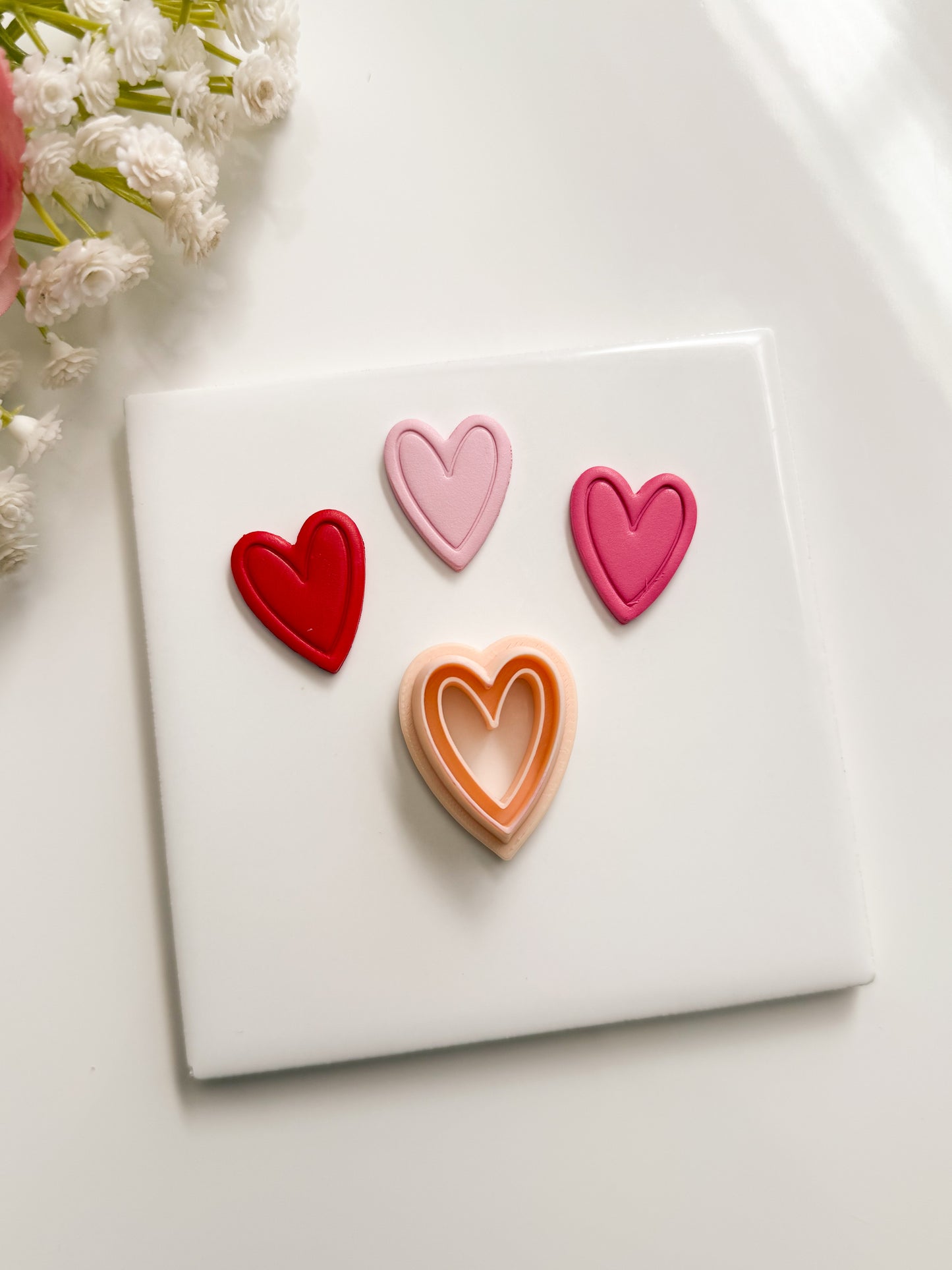 Valentine Heart Emboss No. 6 Clay Cutter | Valentine Heart Emboss No. 6 Polymer Clay Cutter for DIY Valentine's Earrings Love-Themed Jewelry and Handmade Accessories
