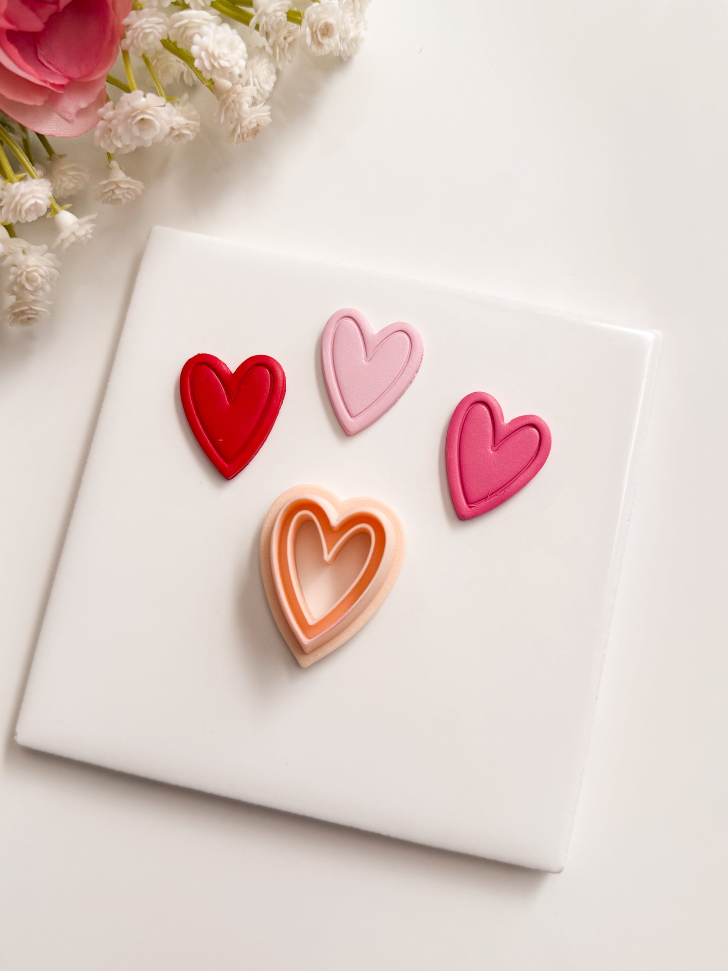 Valentine Heart Emboss No. 6 Clay Cutter | Valentine Heart Emboss No. 6 Polymer Clay Cutter for DIY Valentine's Earrings Love-Themed Jewelry and Handmade Accessories