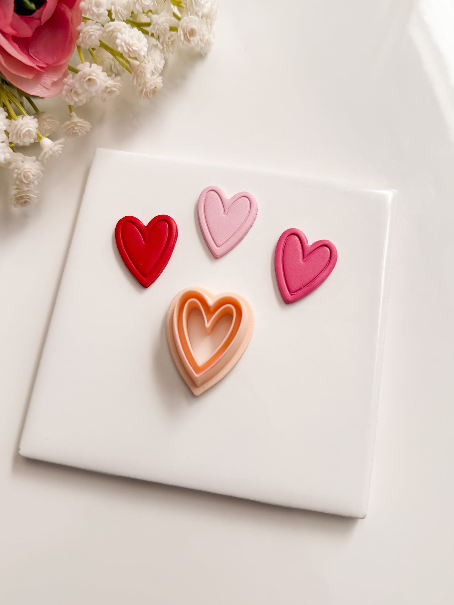 Valentine Heart Emboss No. 6 Clay Cutter | Valentine Heart Emboss No. 6 Polymer Clay Cutter for DIY Valentine's Earrings Love-Themed Jewelry and Handmade Accessories