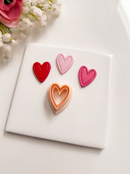Valentine Heart Emboss No. 6 Clay Cutter | Valentine Heart Emboss No. 6 Polymer Clay Cutter for DIY Valentine's Earrings Love-Themed Jewelry and Handmade Accessories