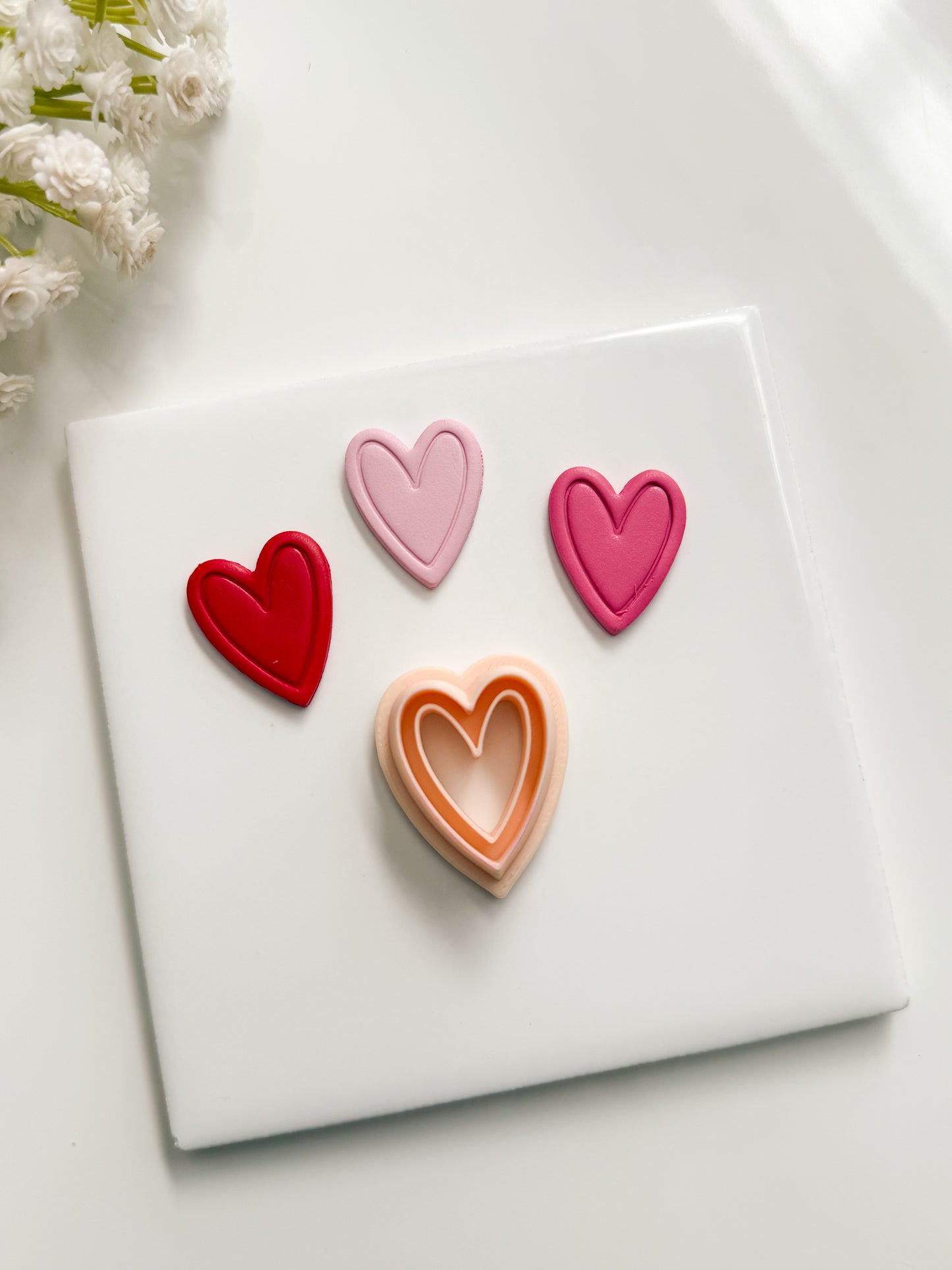 Valentine Heart Emboss No. 6 Clay Cutter | Valentine Heart Emboss No. 6 Polymer Clay Cutter for DIY Valentine's Earrings Love-Themed Jewelry and Handmade Accessories