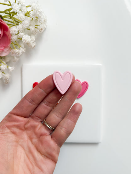 Valentine Heart Emboss No. 6 Clay Cutter | Valentine Heart Emboss No. 6 Polymer Clay Cutter for DIY Valentine's Earrings Love-Themed Jewelry and Handmade Accessories