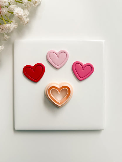 Valentine Heart Emboss No. 7 Clay Cutter | Valentine Heart Emboss Polymer Clay Cutter for DIY Romantic Earrings Embossed Jewelry and Handmade Valentine's Accessories