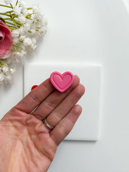 Valentine Heart Emboss No. 7 Clay Cutter | Valentine Heart Emboss Polymer Clay Cutter for DIY Romantic Earrings Embossed Jewelry and Handmade Valentine's Accessories