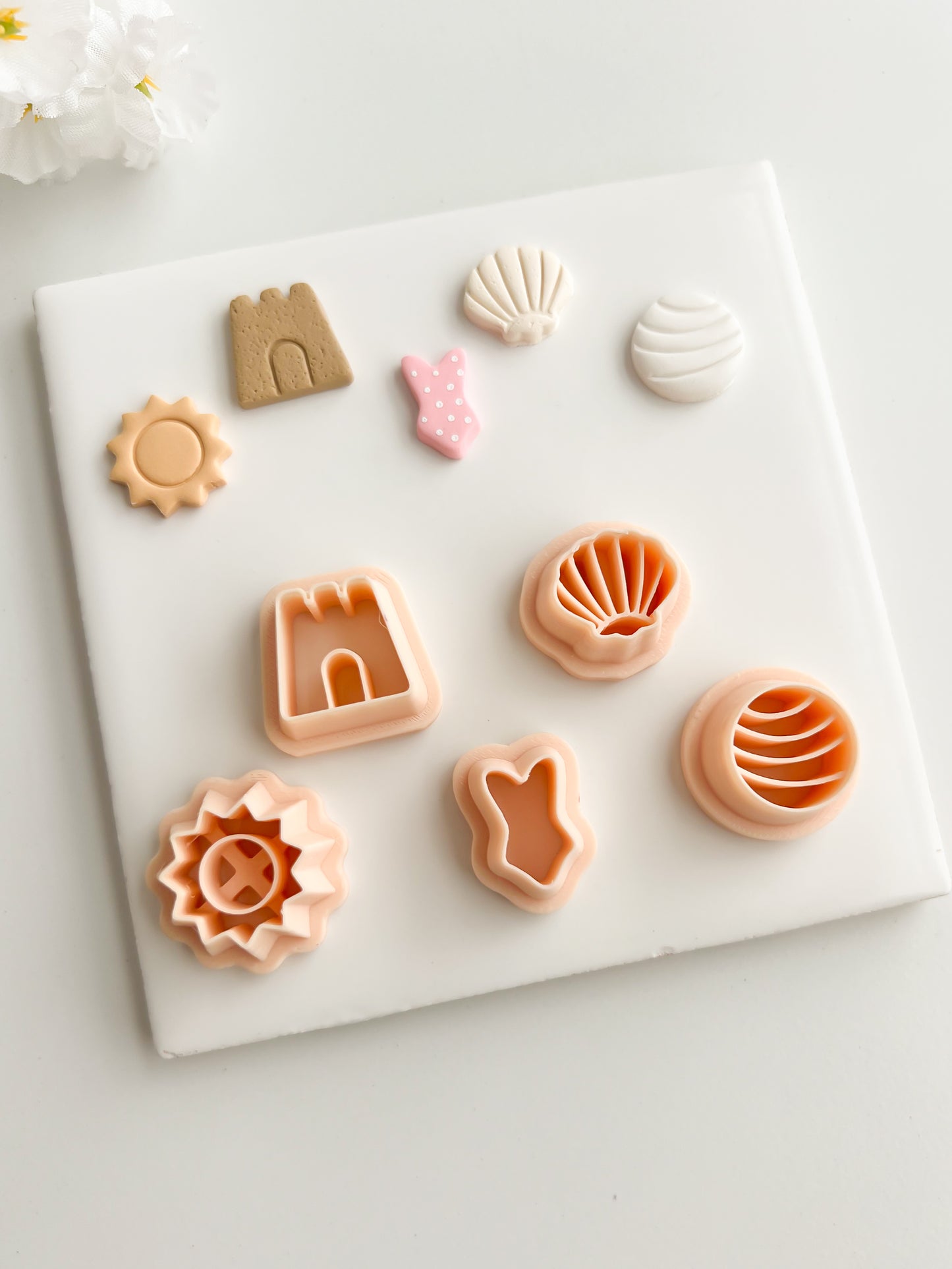Beach Day Stud Pack Clay Cutters | Beach Day Stud Pack Polymer Clay Cutters for DIY Summer Earrings Ocean-Themed Jewelry and Handmade Fun Accessories
