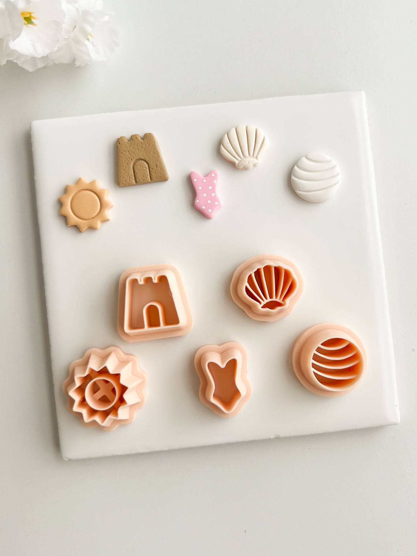 Beach Day Stud Pack Clay Cutters | Beach Day Stud Pack Polymer Clay Cutters for DIY Summer Earrings Ocean-Themed Jewelry and Handmade Fun Accessories