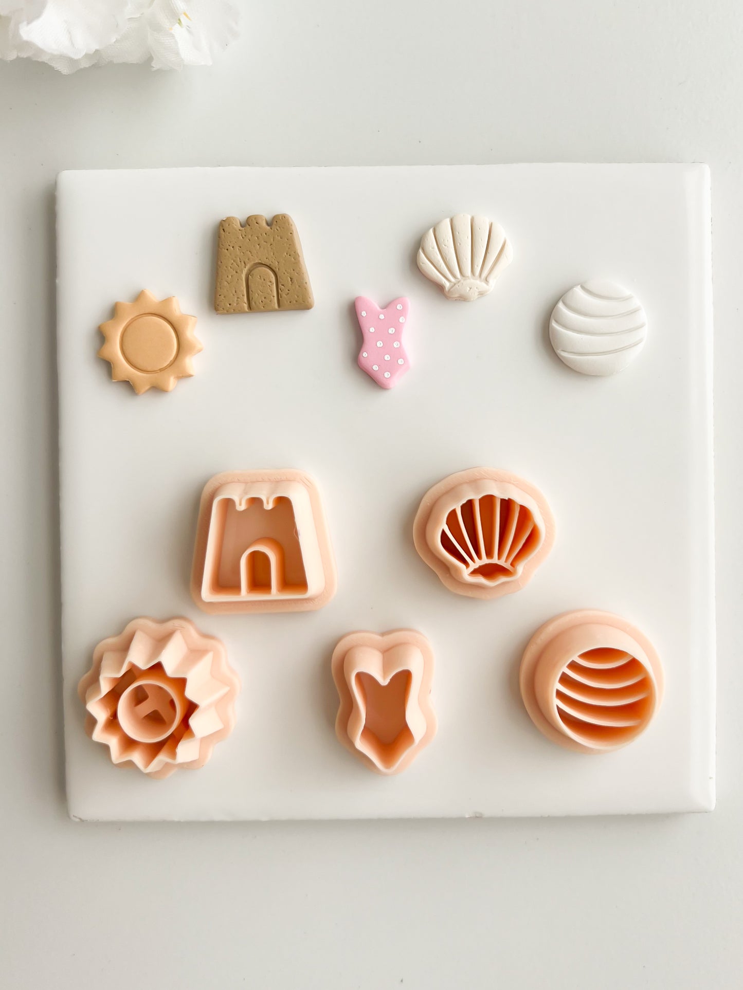 Beach Day Stud Pack Clay Cutters | Beach Day Stud Pack Polymer Clay Cutters for DIY Summer Earrings Ocean-Themed Jewelry and Handmade Fun Accessories