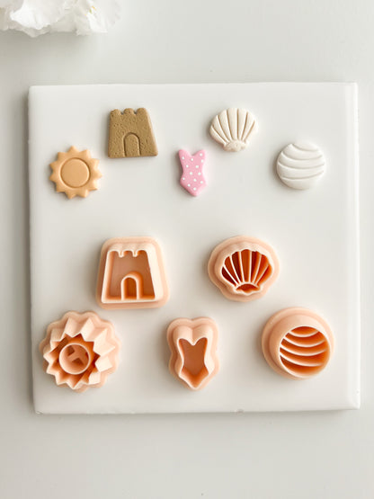 Beach Day Stud Pack Clay Cutters | Beach Day Stud Pack Polymer Clay Cutters for DIY Summer Earrings Ocean-Themed Jewelry and Handmade Fun Accessories