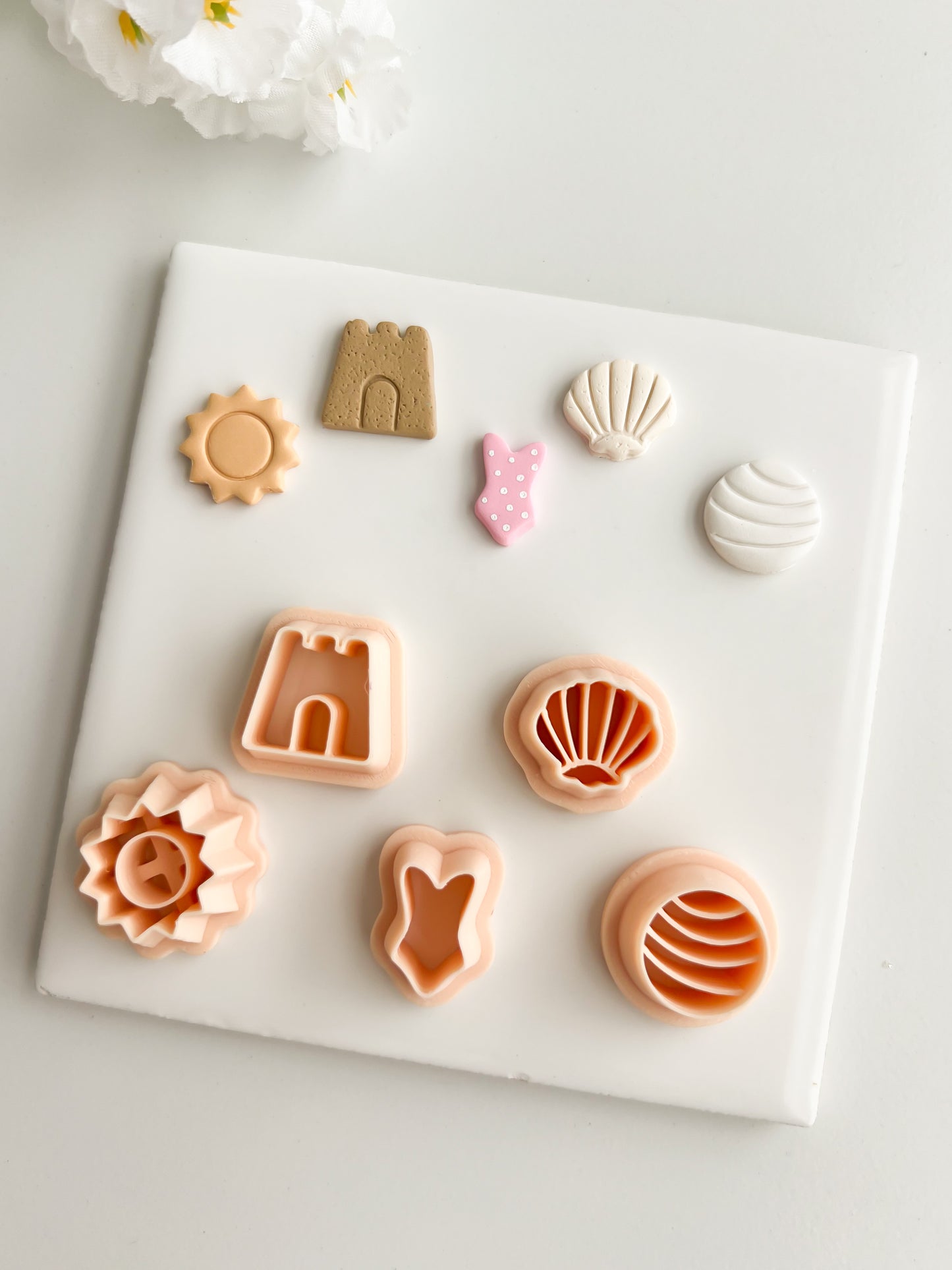 Beach Day Stud Pack Clay Cutters | Beach Day Stud Pack Polymer Clay Cutters for DIY Summer Earrings Ocean-Themed Jewelry and Handmade Fun Accessories