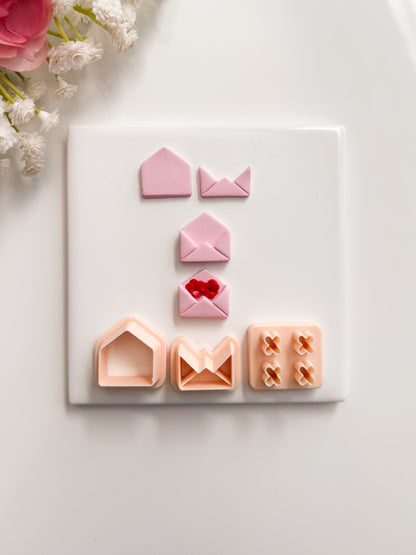 Valentine Flower Letter Clay Cutter | Valentine Flower Letter Polymer Clay Cutter for DIY Floral Earrings Romantic Jewelry and Handmade Valentine's Day Accessories
