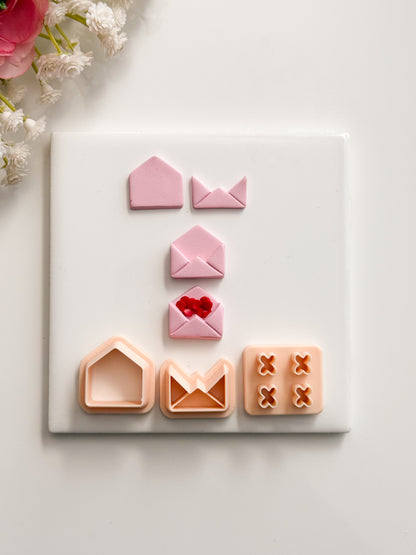 Valentine Flower Letter Clay Cutter | Valentine Flower Letter Polymer Clay Cutter for DIY Floral Earrings Romantic Jewelry and Handmade Valentine's Day Accessories